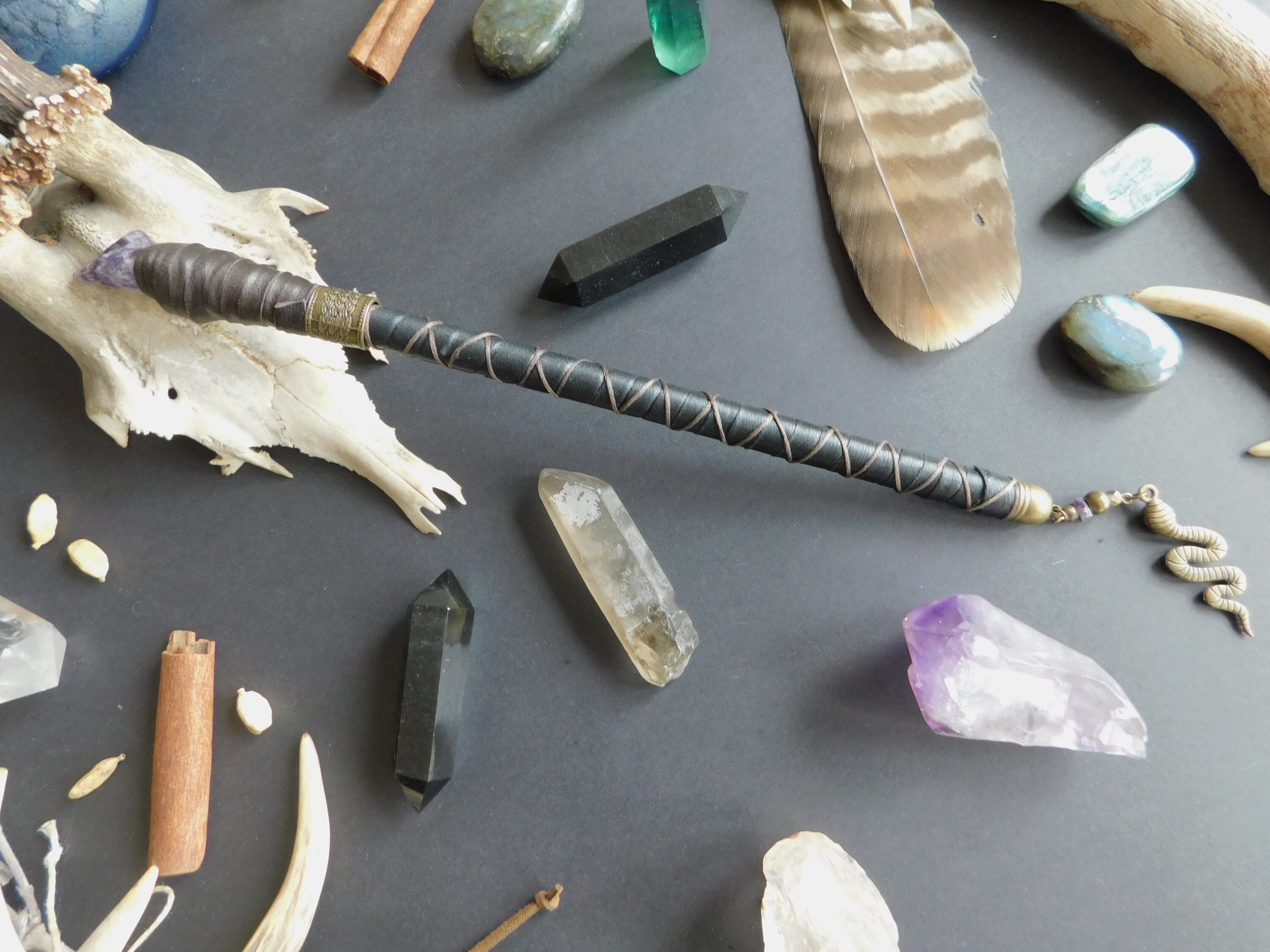 Crystal Healing Wand with Amethyst Magic Wand for Witches Etsy