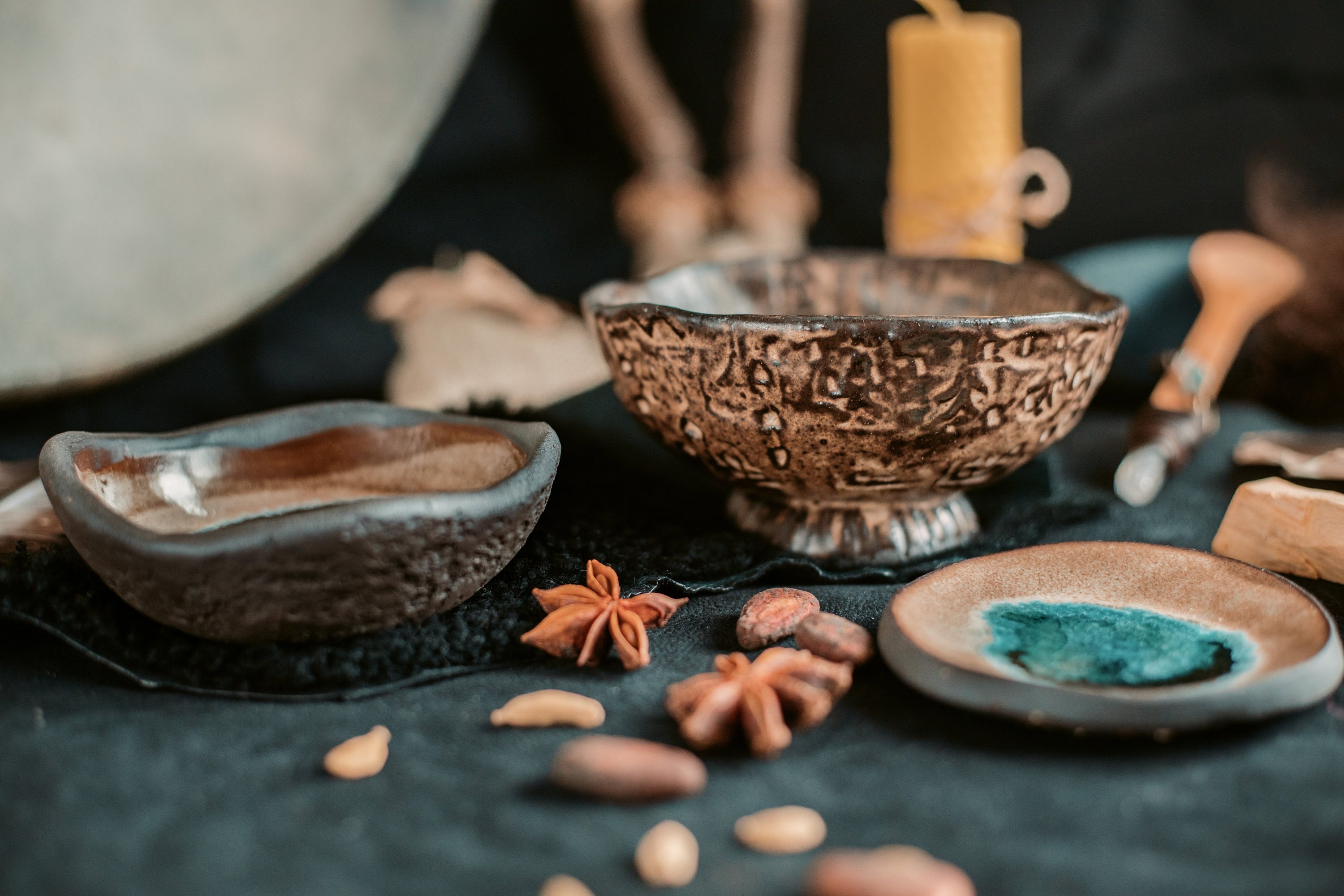 Cosmic Serpent Ritual Set: Handmade Ceramic Smudge Bowl & Altar Censer ...