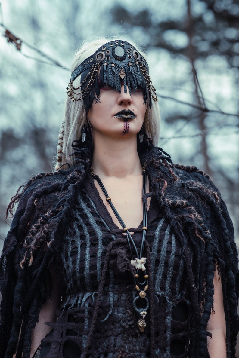 Face Mask Volva Pagan Ritual Headdress Druid Headpiece - Etsy
