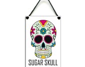 Sugar Skull Gift Fun Handmade Wooden Home Sign Plaque 264