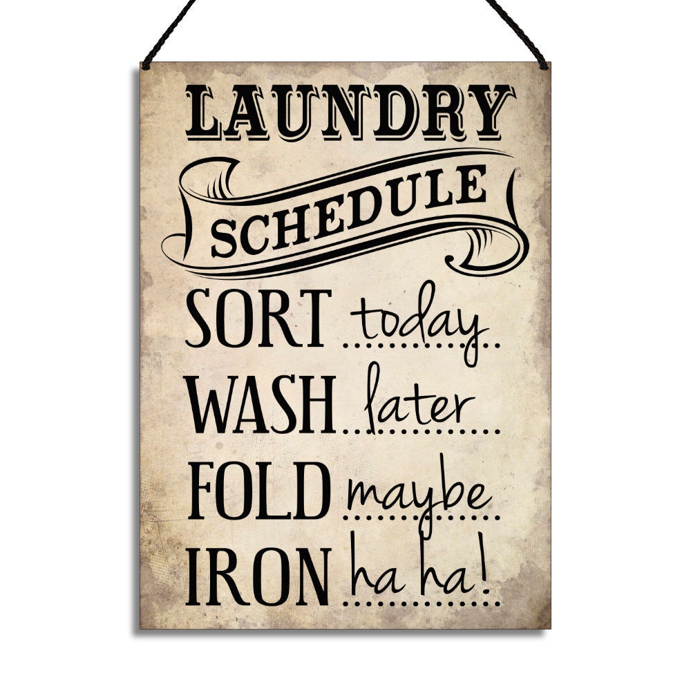 Lavandería sala signo Ordenar hoy lavar más tarde doblar tal | Etsy