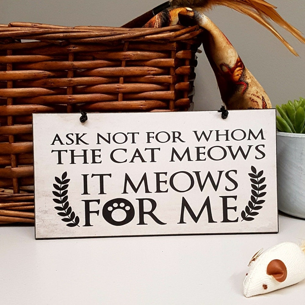 Cat SignFunny Cat PlaqueGift For Cat LoverCat Lover Etsy