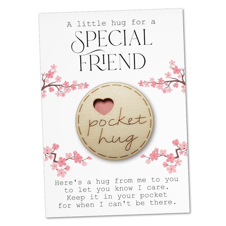 Pocket Hug Token Gift For Friend Thinking Of You Miss You Pocket Hug For Friend Cheer Up Gift Letterbox Gift Get Well Soon image 2