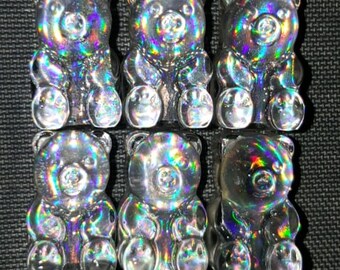 Brave Bears - Anna. Silver holographic gummy bear brooch