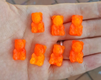 Brave Bears - Mango. Fluorescent glow in the dark bear brooch