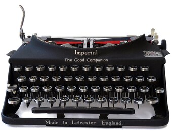 Antique Typewriter, Working Imperial 1930s Vintage Typewriter, Classic Black Good Companion Imperial Typewriter, Vintage Office Decor