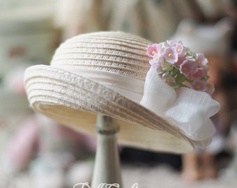 Blythe hat,straw hat for blythe,blythe accessories,doll accessories,doll hat,Blythe's cloche hat,handmade doll's hat