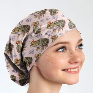 Frog Scrub Cap, Princess Fairy Tale Surgical Hat with Buttons