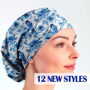 floral scrub caps scrub hats for women Nurse scrub cap blue euro surgical cap