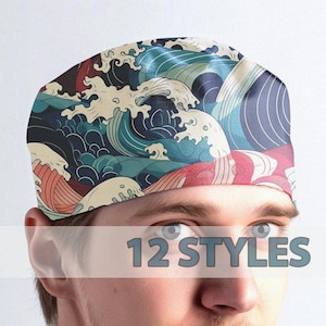 Great Wave Unisex Scrub Cap, Medical Toggle Hat