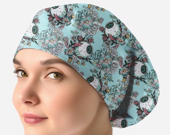 scrub caps for women, ophthalmology surgery cap, eye doctor scrub hat