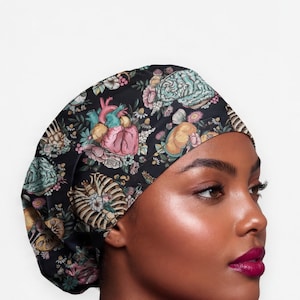 Scrub cap for nurses, Anatomy ponytail hat