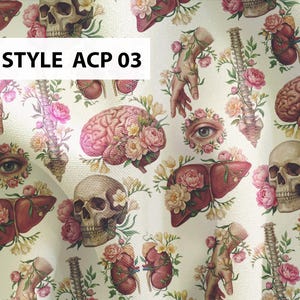 Anatomy scrub cap, floral organs nurse ponytail hat ACP 03