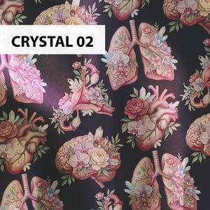 Anatomy scrub cap, floral organs nurse ponytail hat CRYSTAL 02