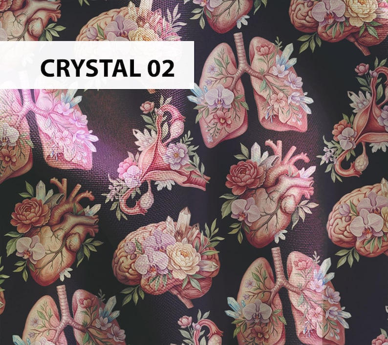 Anatomy scrub cap, floral organs nurse ponytail hat CRYSTAL 02