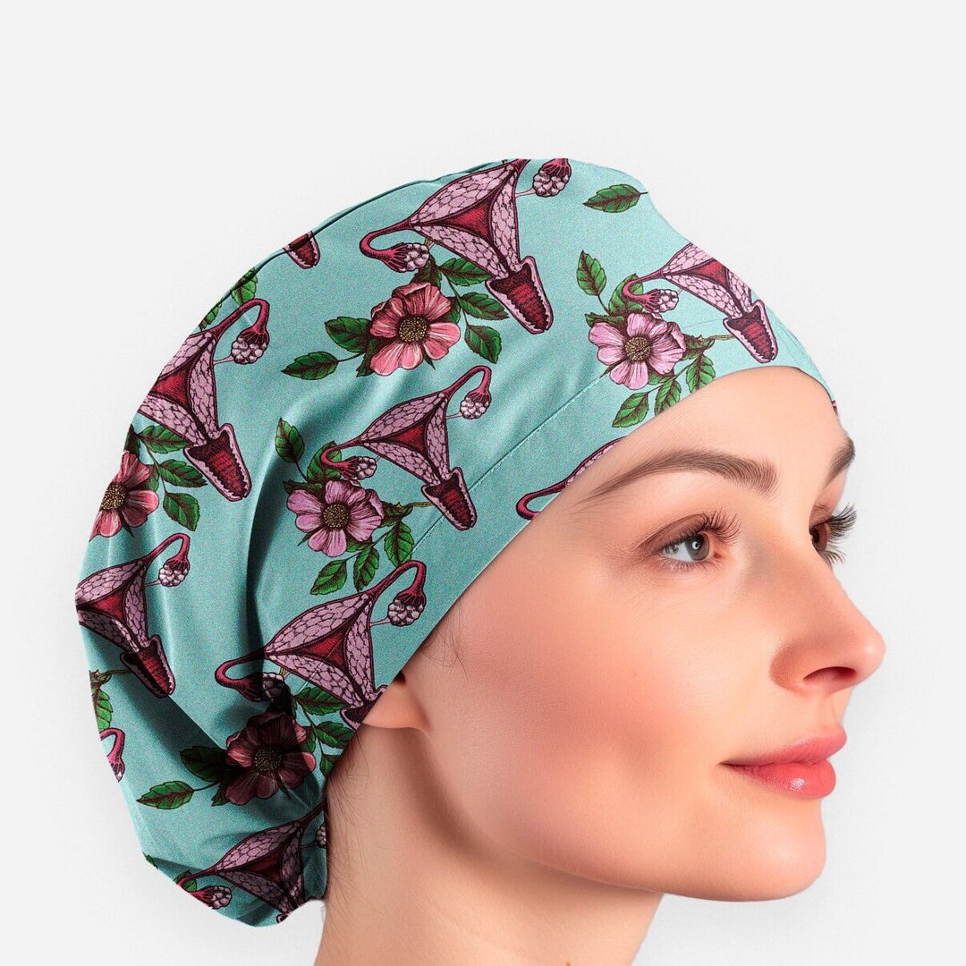 Uterus Scrub Caps, Ponytail Surgical Hat Women, Ob Gynecologist ...