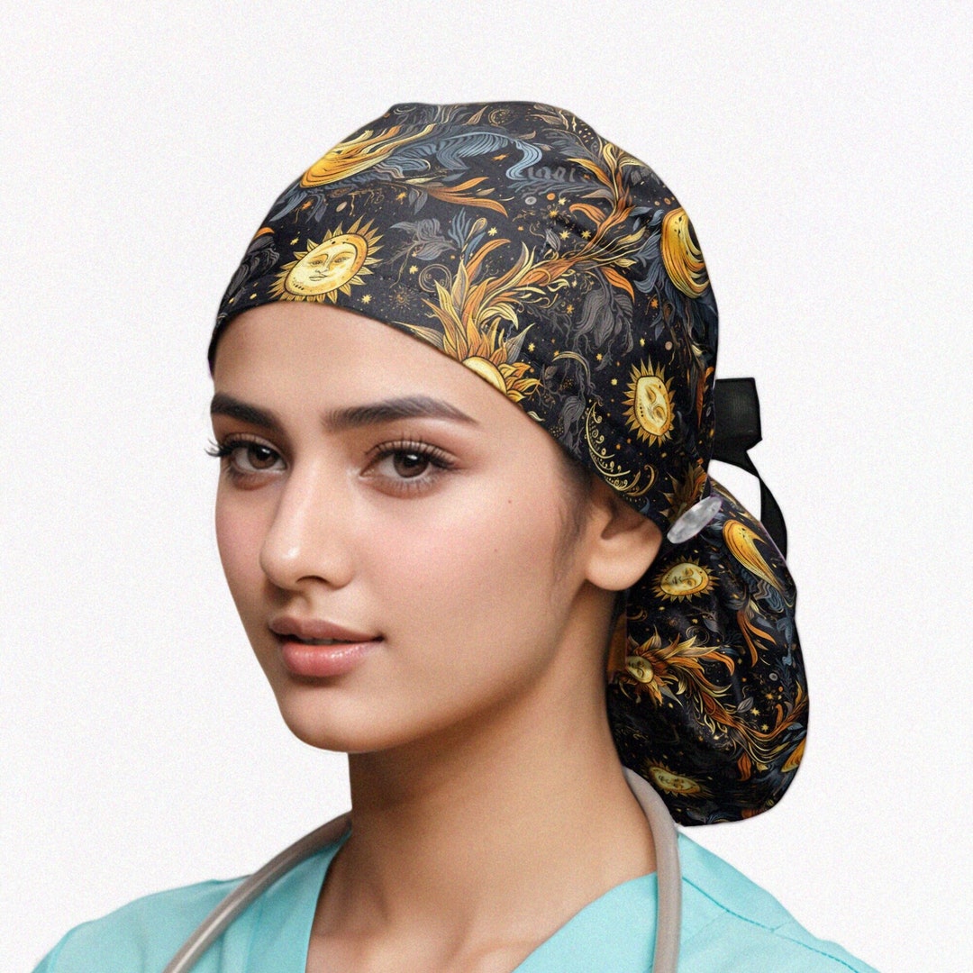Sun Scrub Caps Women Scrub Cap Stars Surgical Scrub Hat Nurse Surgery