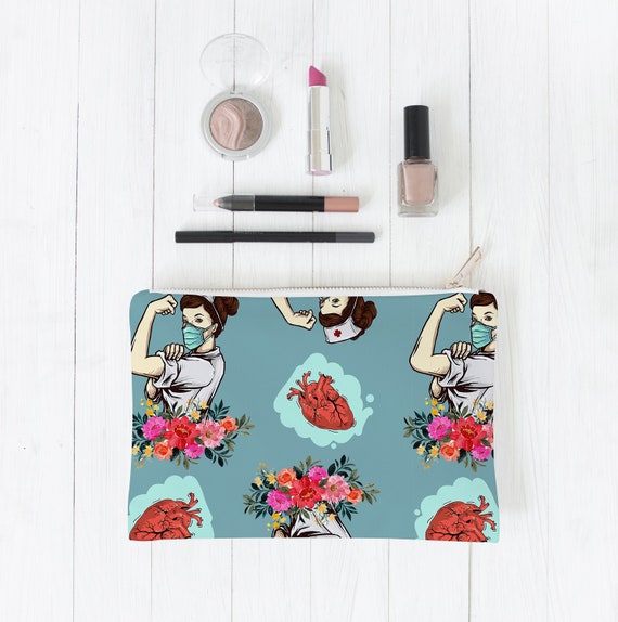 nurse cosmetic bag, zipper pouch, doctor gift idea, nurse thank you gift