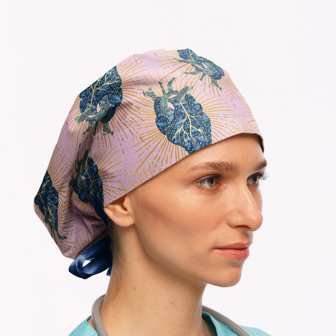 Cardio Scrub Caps for Women Nurse Scrub Hat Ponytail Heart Etsy