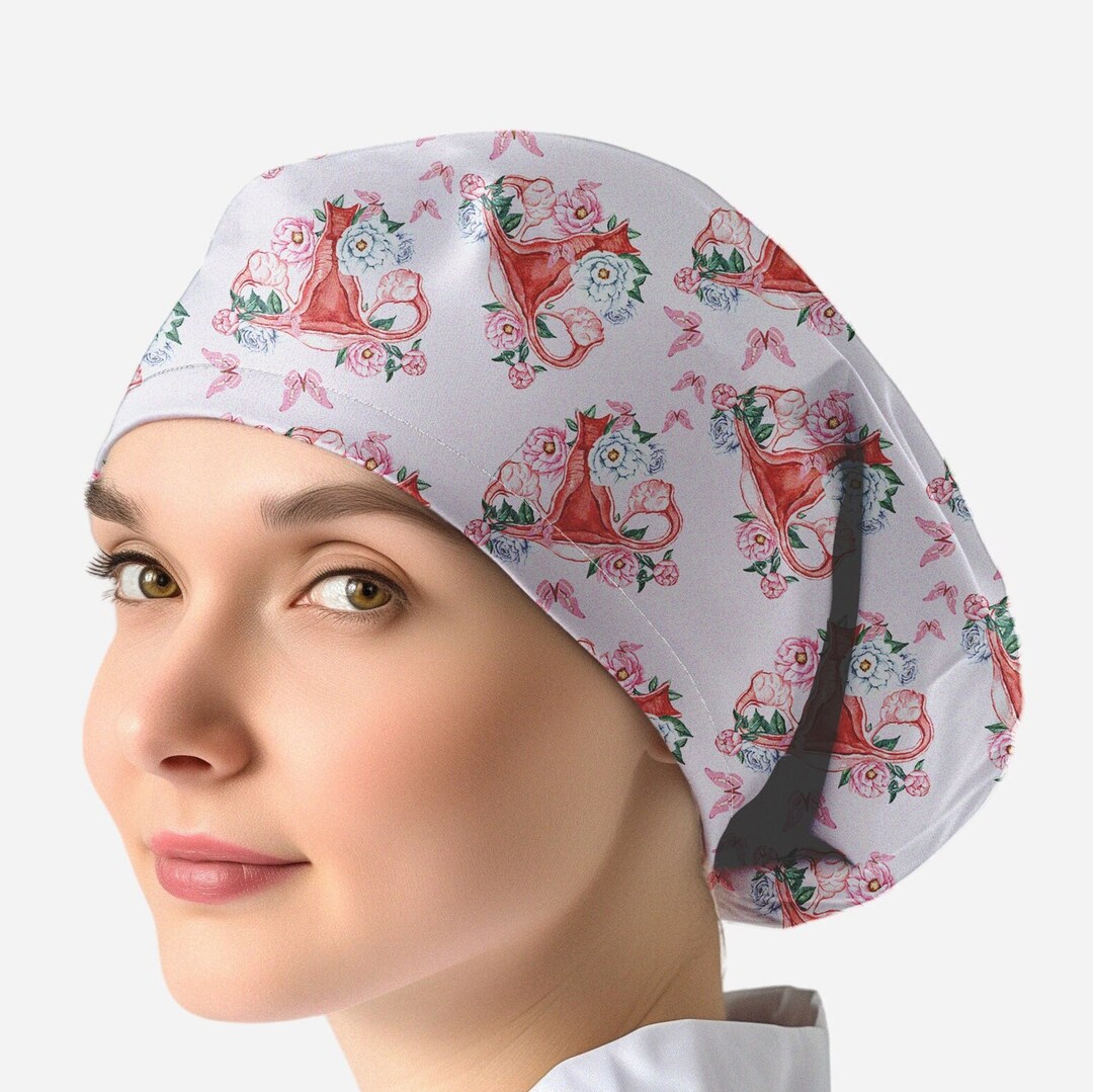 Uterus Scrub Caps, Ponytail Surgical Hat Women, Ob Gynecologist ...