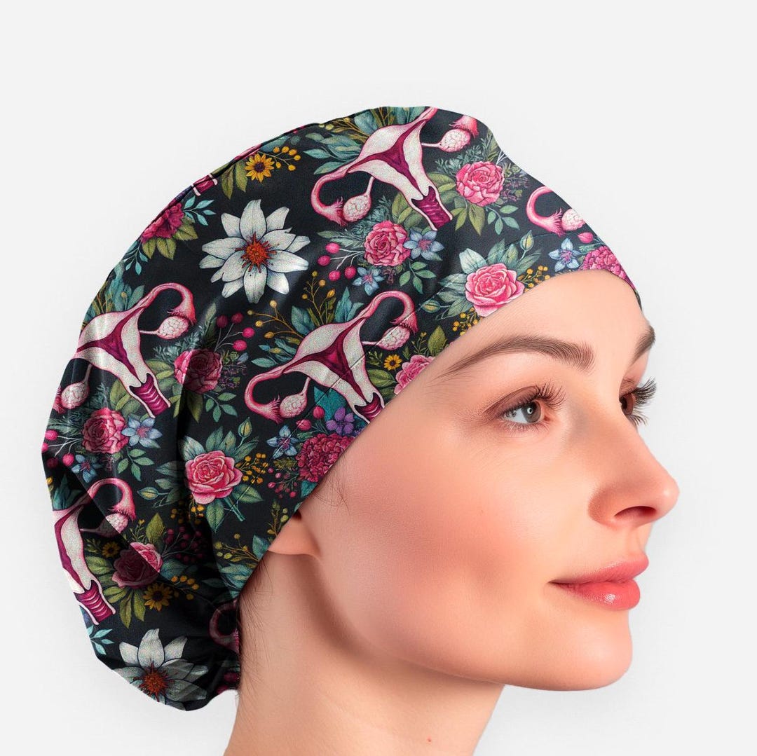 Uterus Scrub Caps, Ponytail Surgical Hat Women, Ob Gynecologist ...