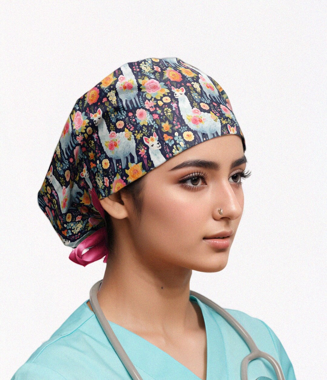 Llama Scrub Caps for Women, Surgical Cap With Buttons for Nurse, Llama Surgical Hat Etsy