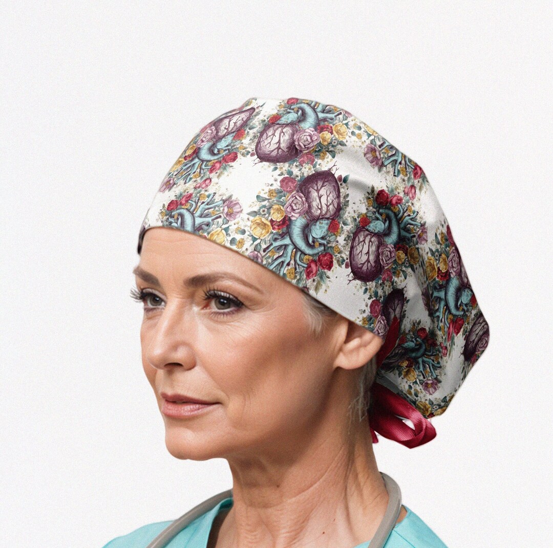 Cardio Scrub Caps for Women Nurse Scrub Hat Ponytail Heart Etsy