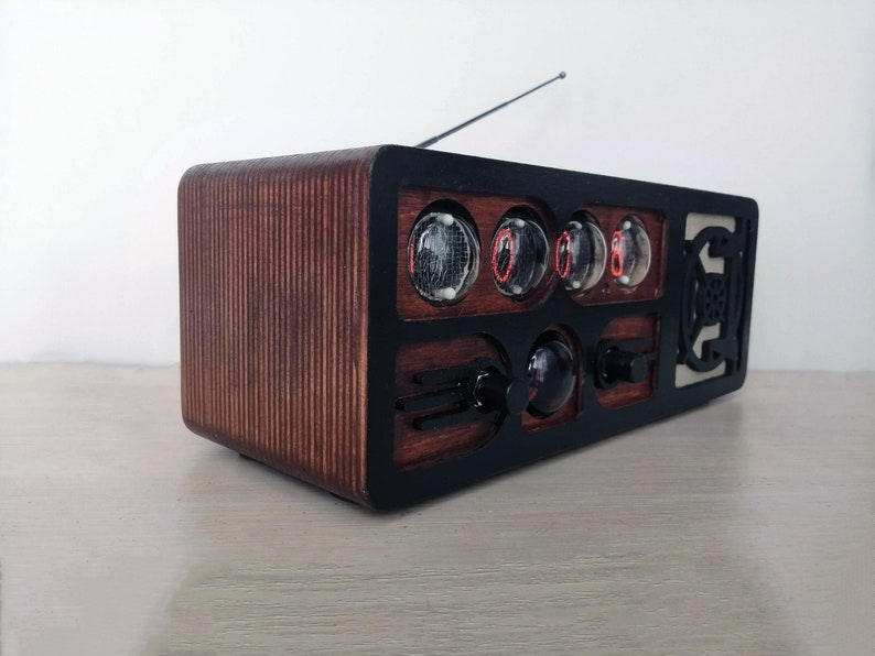 Nixie tube clock radio with dekatron Bluetooth AUX FM radio Etsy
