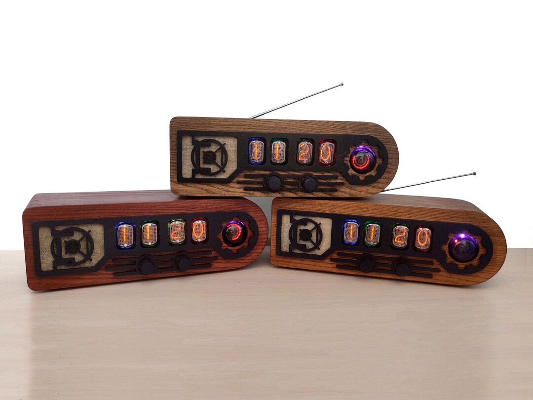Nixie Tube Clock Radio With Dekatron Bluetooth AUX FM Radio Etsy