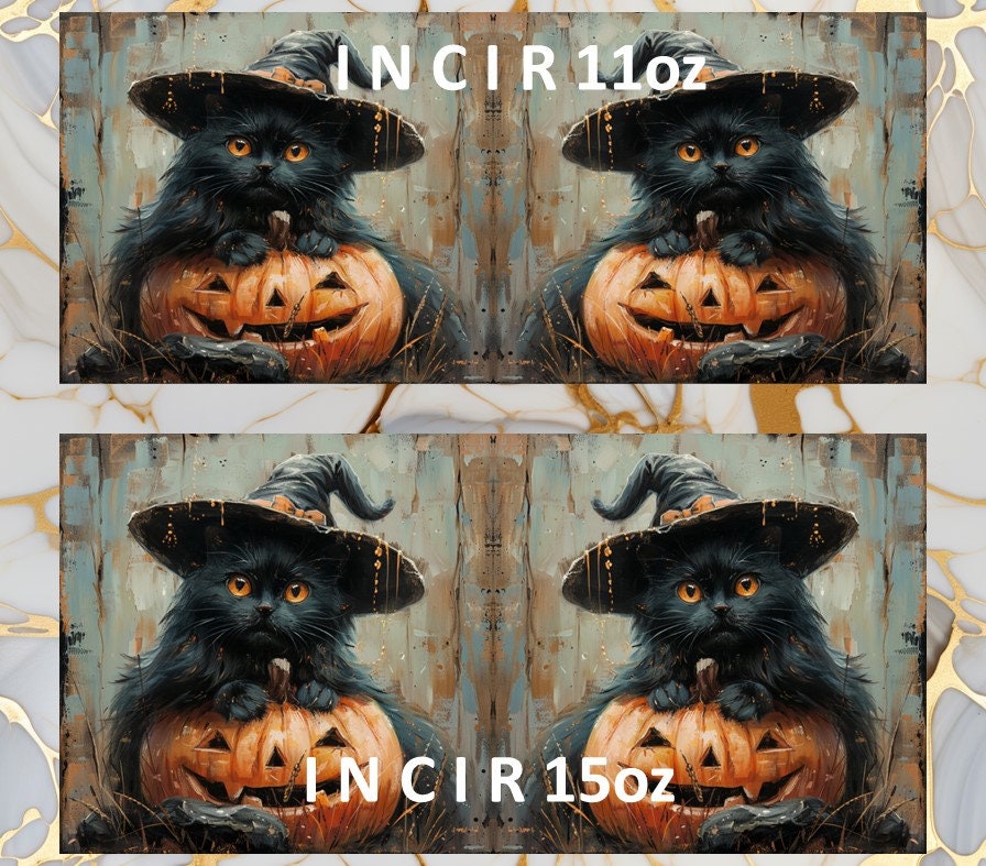 Halloween Küchenmatten-Set (2er) – Kürbis-Katze Motiv, Rutschfest, Wasserdicht, 43,2 X 73,2 Cm & 43,2 X 119,4 Cm