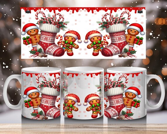Tazza Di Natale In Ceramica 600ml Con Coperchio - Design Omino Di Pan Di Zenzero, Capiente, Regalo Per Le Feste - 3