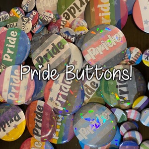 Pride/Pronoun Pin Buttons (Customizable!!!)