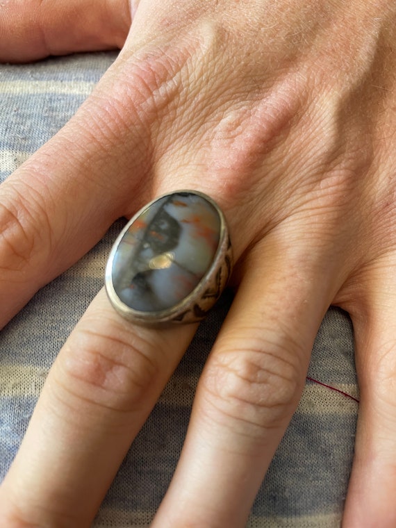 Agate Sterling Ring - image 1