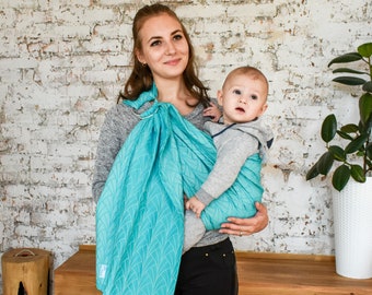 100% Organic Cotton Beige Shabany® Ring Sling Baby Carrier for Newborn and Toddler up to 33Ib