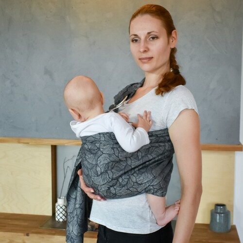 Organic Cotton Ring Sling Gray Rombs. Baby Sling Jacquard Etsy