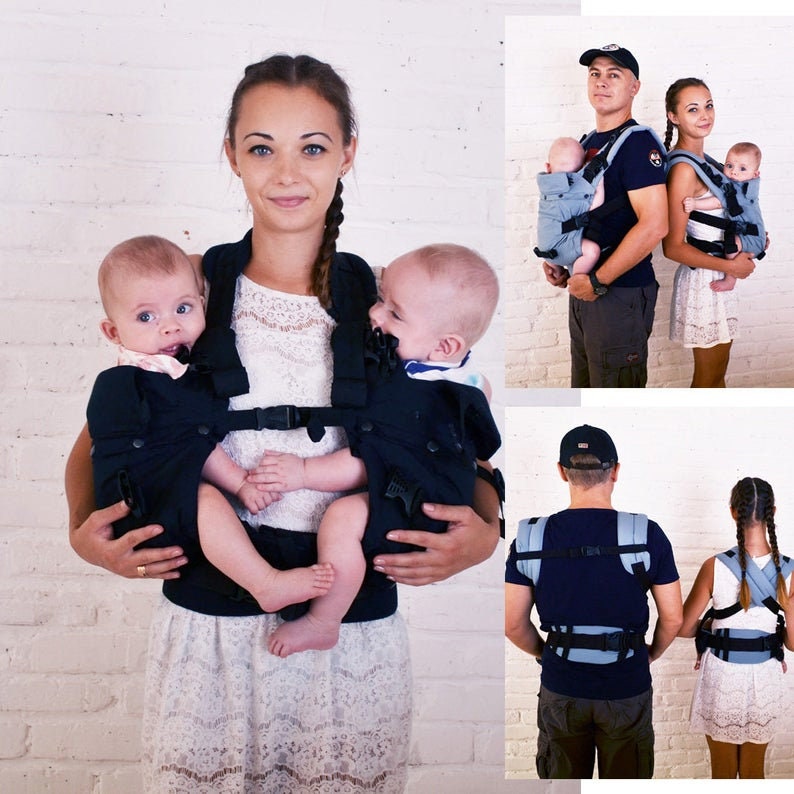 Double baby carrier backpack hotsell