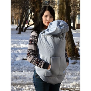 Gray Babycarrier Cover, Babywearing Coat Extender