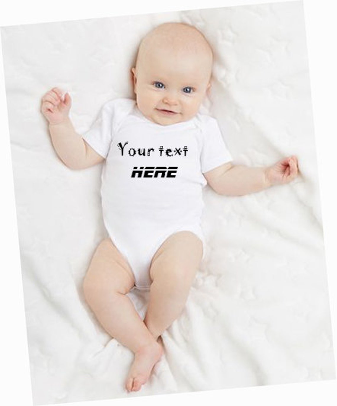 Personalized short sleeve baby bodysuit. Custom white baby | Etsy