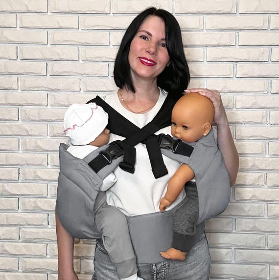 Portabebés ergonómico de algodón para gemelos: desde recién nacidos hasta  18 meses