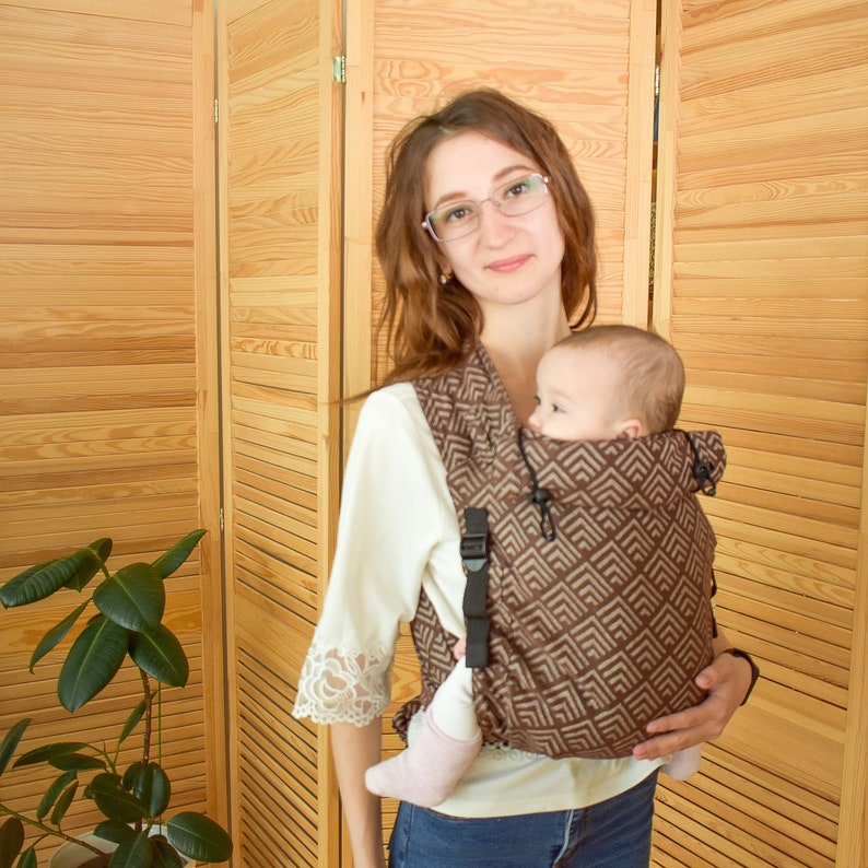 Mei Tai Baby Carrier Wrap Brown Geometry. Organic Cotton Mei Etsy