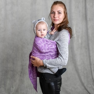 Lilac cotton ring sling baby wrap