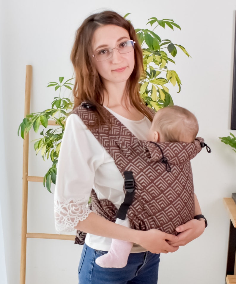 Mei Tai Baby Carrier Wrap Brown Geometry. Organic Cotton Mei Etsy