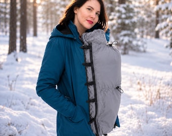 Maternity Jacket Insert 2 in 1 – Universal Pregnancy Coat Extender & Babywearing Cover for Sling and Ergonomic Carrier