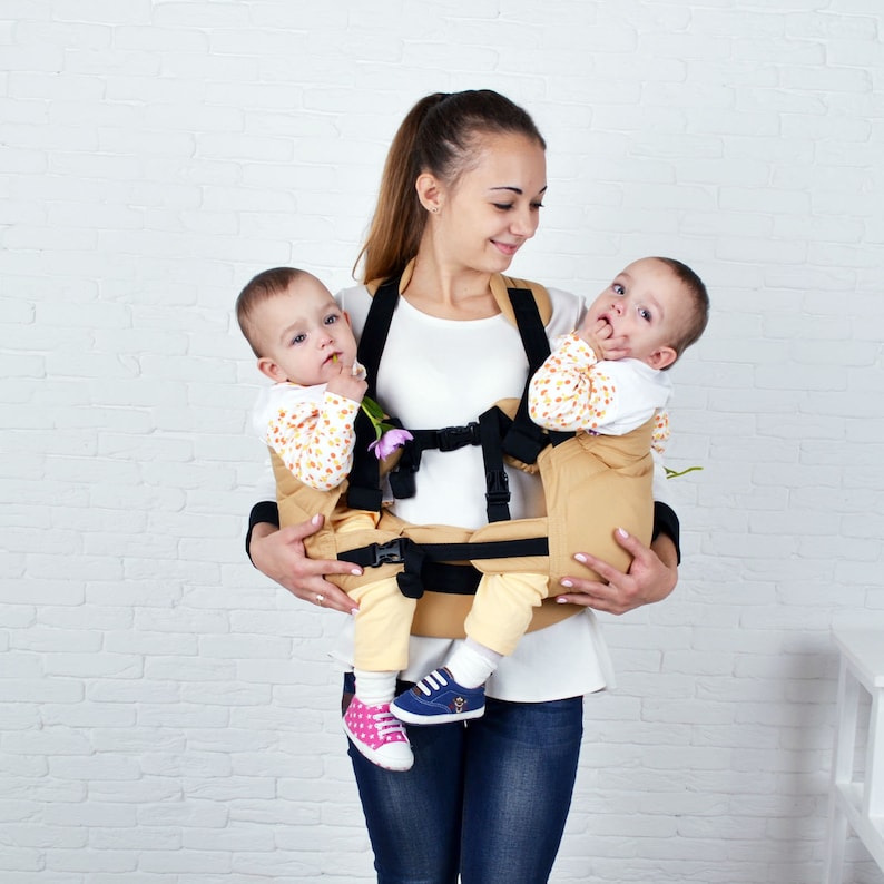 Twins Carrier Tandem, Twin Wrap Carrier, Twin Carrier, Twin Baby Carrier, Baby Twins, Baby Carrier, Twins Carrier image 1