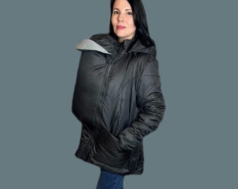 3-in-1 Babywearing Jacket: Autumn Maternity Coat with Removable Insert