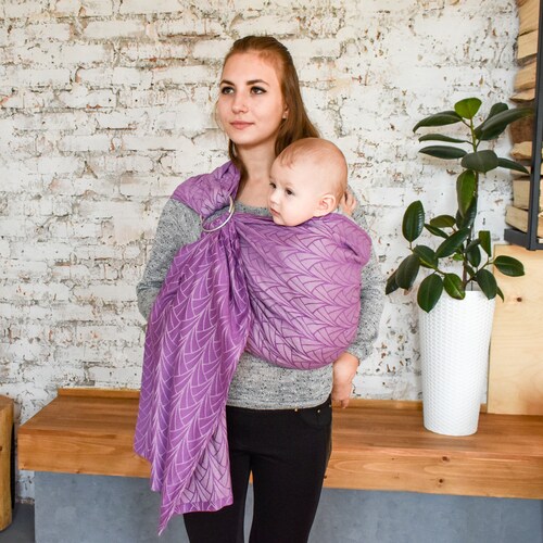 Organic Cotton Ring Sling Gray Rombs. Baby Sling Jacquard Etsy