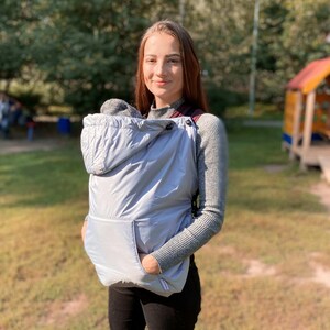 Universal Baby Carrier Cover: 3-Season Windproof Fleece-Lined Gray