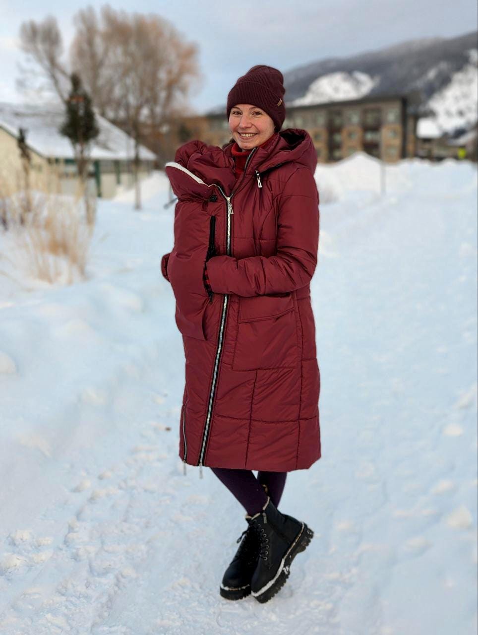 Parka Umstandsjacke Daunen Jacke Mit Babyeinsatz Damen Winterjacke