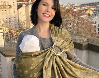 Cotton Ring Sling Baby Carrier - Soft Adjustable Jacquard Sling for Newborns & Toddlers, Babywearing Wrap