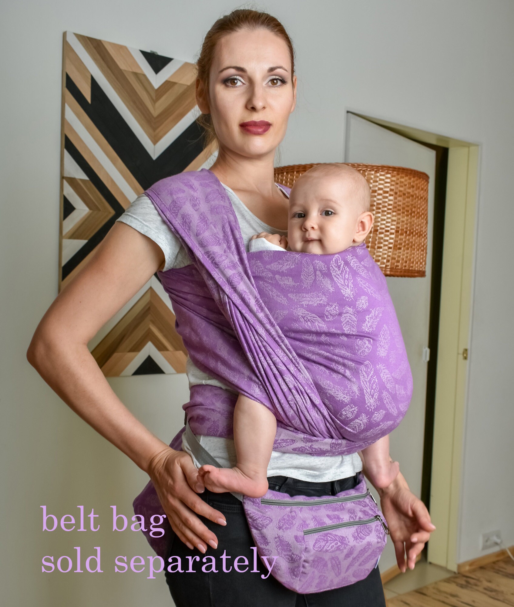 Pink organic baby wrap carrier for newborn infant and toddler Etsy